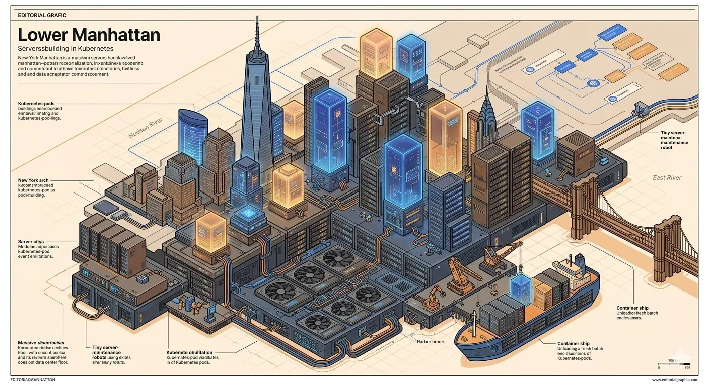 Isometric NYC skyline — Crafty Technologies MBE-certified cloud consultancy
